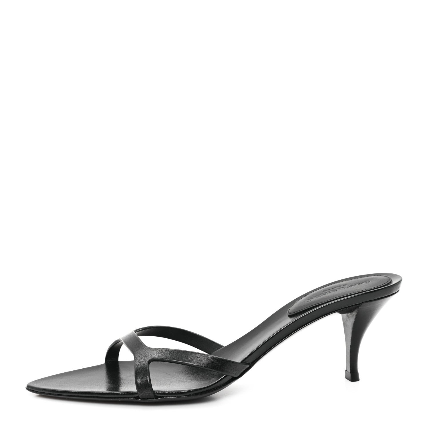 Saint Laurent Calfskin Maine Liscio Carla 60 Mules 37 Black 1 of 10