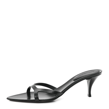Saint Laurent Calfskin Maine Liscio Carla 60 Mules 37 Black 1 of 10