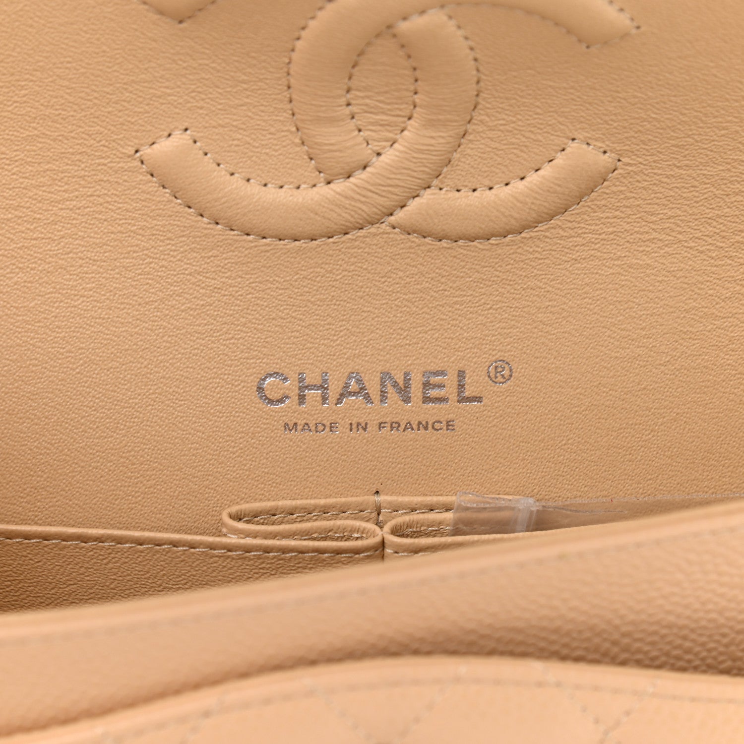 Chanel Caviar Quilted Medium Double Flap Beige 6 of 9