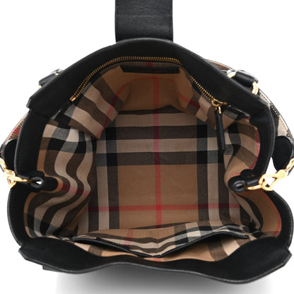 Burberry Soft Grain Calfskin Medium Buckle Tote Black 5 of 12