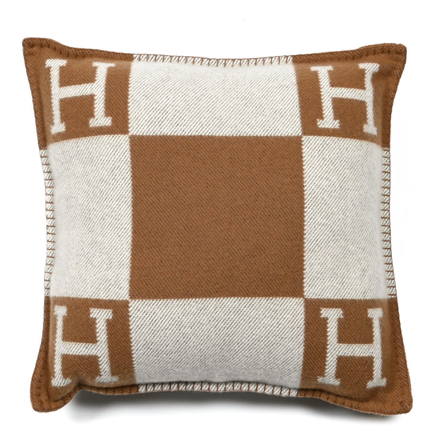 Wool Cashmere Avalon Pillow PM Ecru Camel