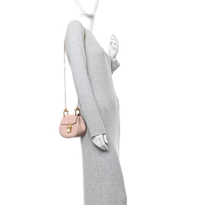 Chloe Grained Lambskin Nano Drew Shoulder Bag Cement Pink 2 of 10