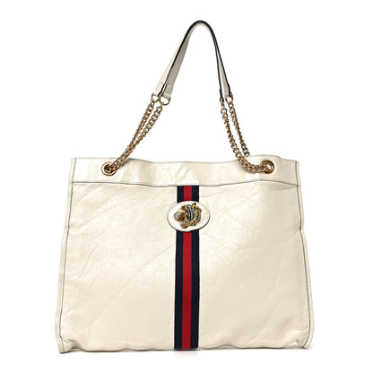 Gucci Calfskin Large Rajah Chain Tote White 1 of 9
