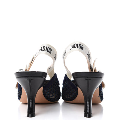Christian Dior Resille Lambskin Ribbon J'Adior Slingback 65mm Pumps 40 Indigo Blue 7 of 10