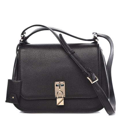 Valentino Garavani Pebbled Calfskin Joylock Flap Messenger Bag Black 1 of 9