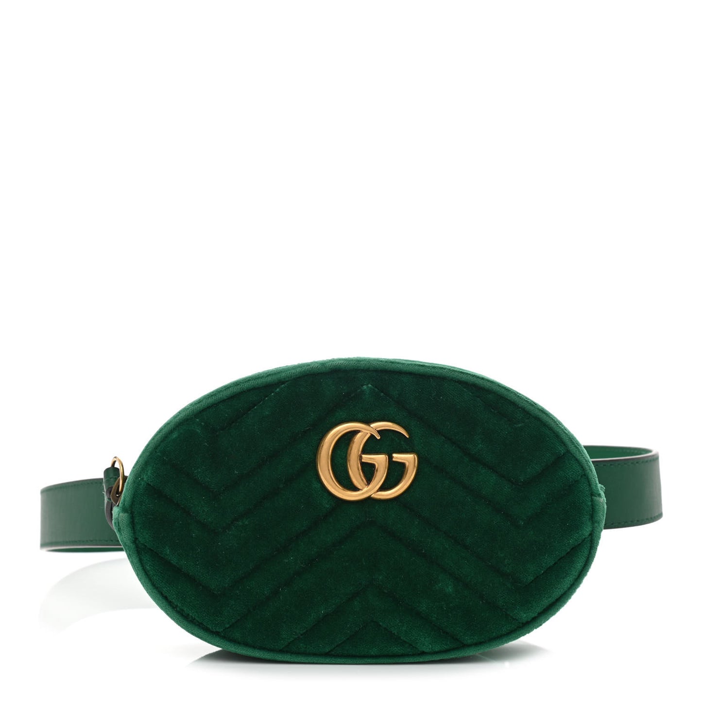 Velvet Matelasse GG Marmont Belt Bag 95 38 Green