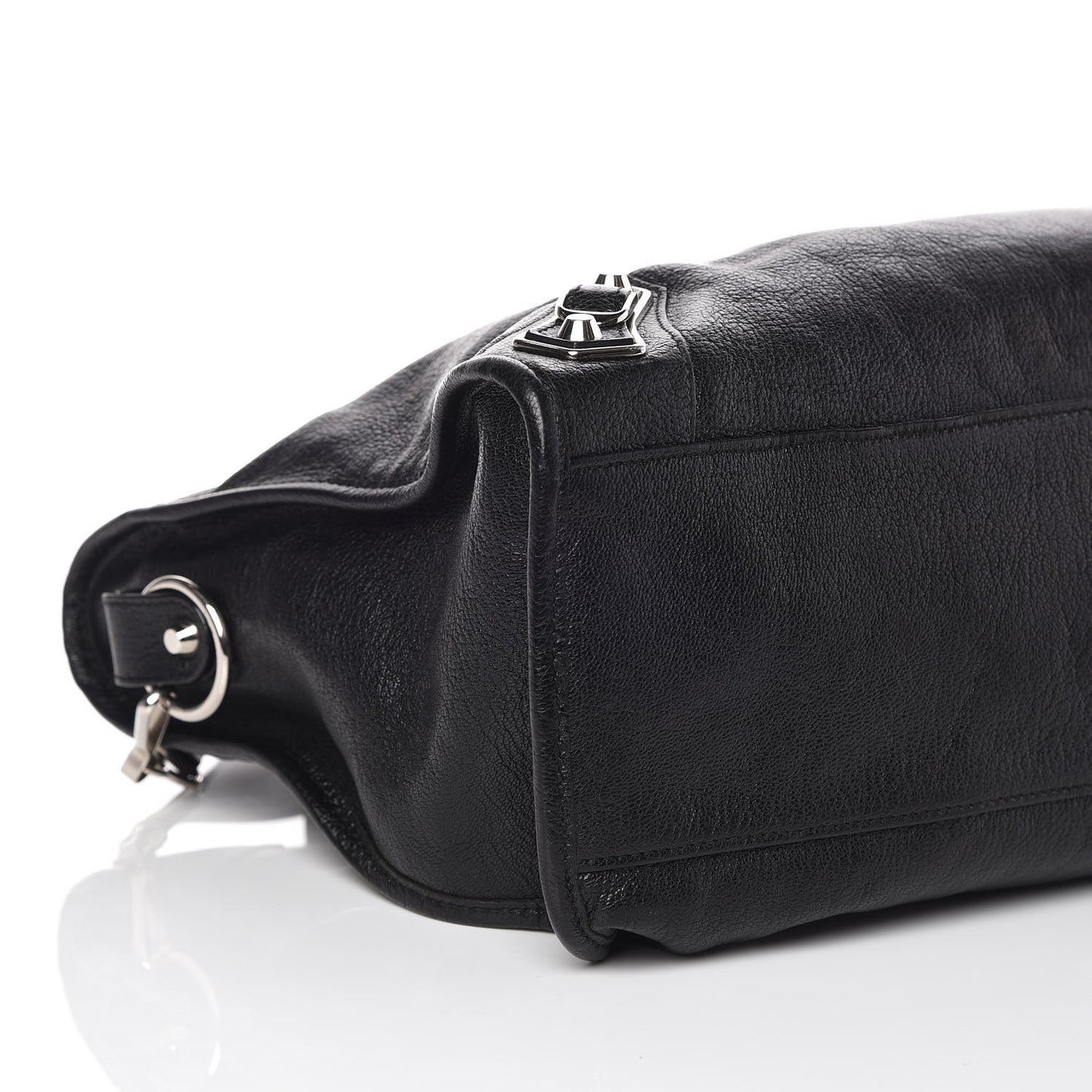 Chevre Silver Metallic Edge Hardware City Black