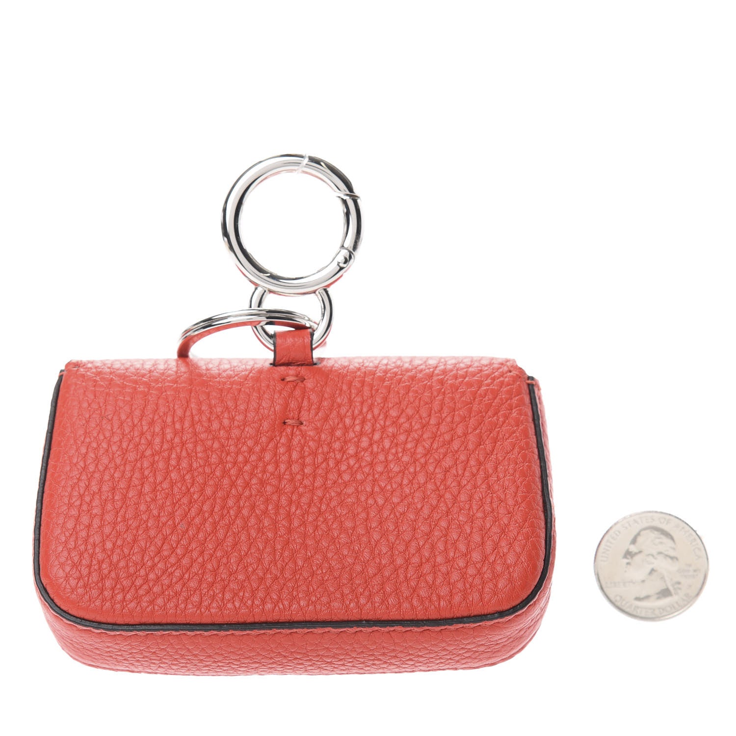 Fendi Cuoio Romano Micro Baguette Charm Papavero 2 of 6
