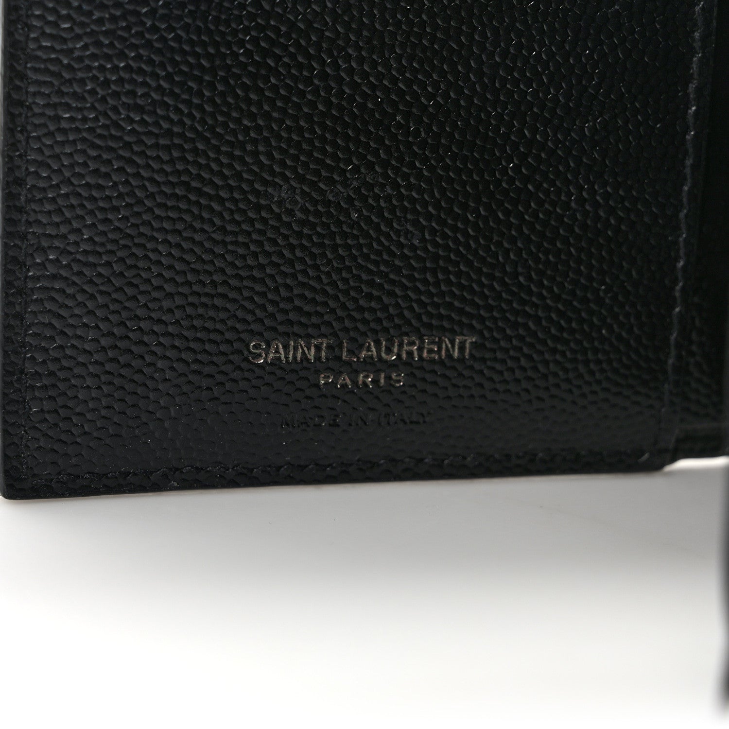 Saint Laurent Grain De Poudre Matelasse Chevron Monogram Zipped Two-Part Wallet Black 6 of 7