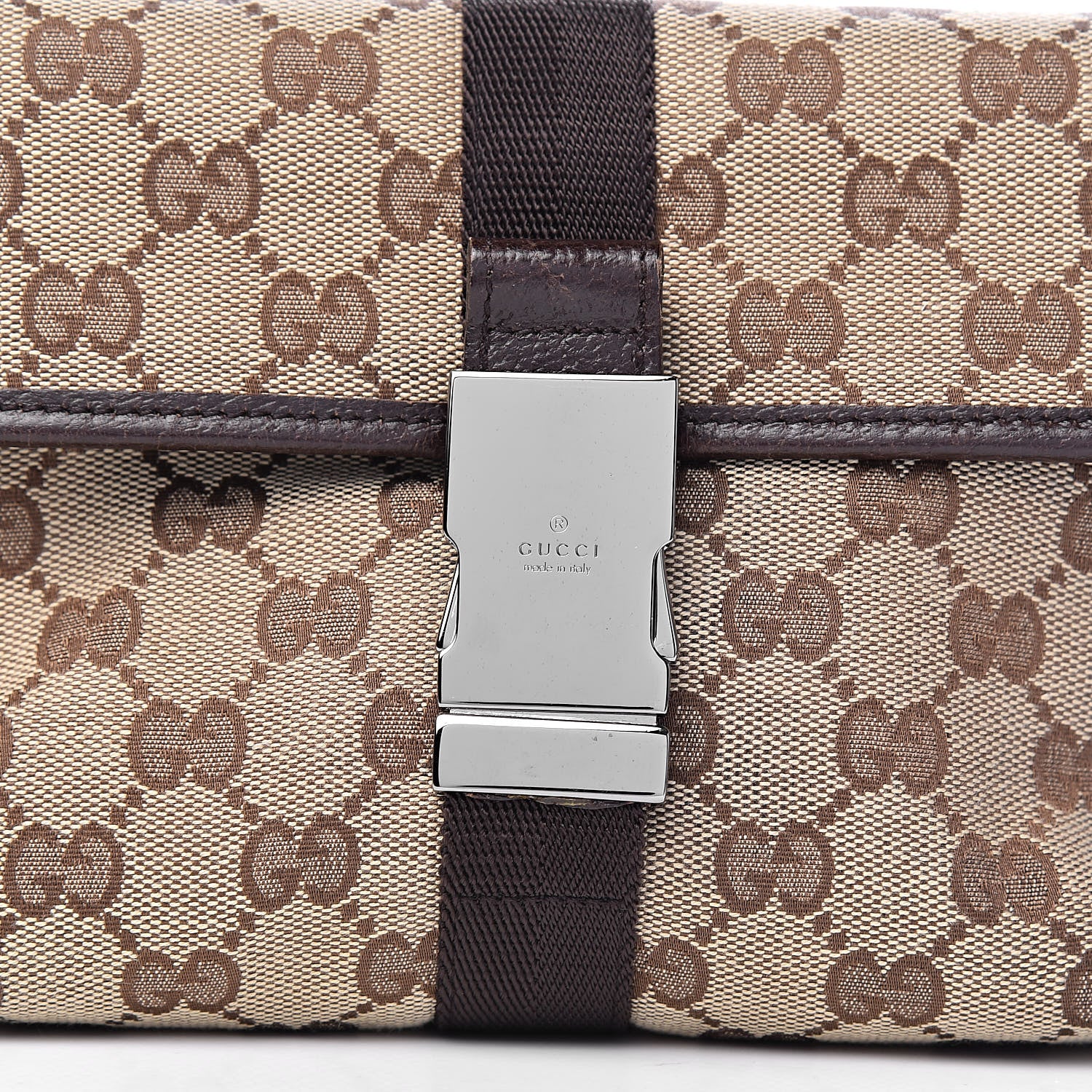Gucci Monogram Waist Pouch Bag Dark Brown 10 of 10