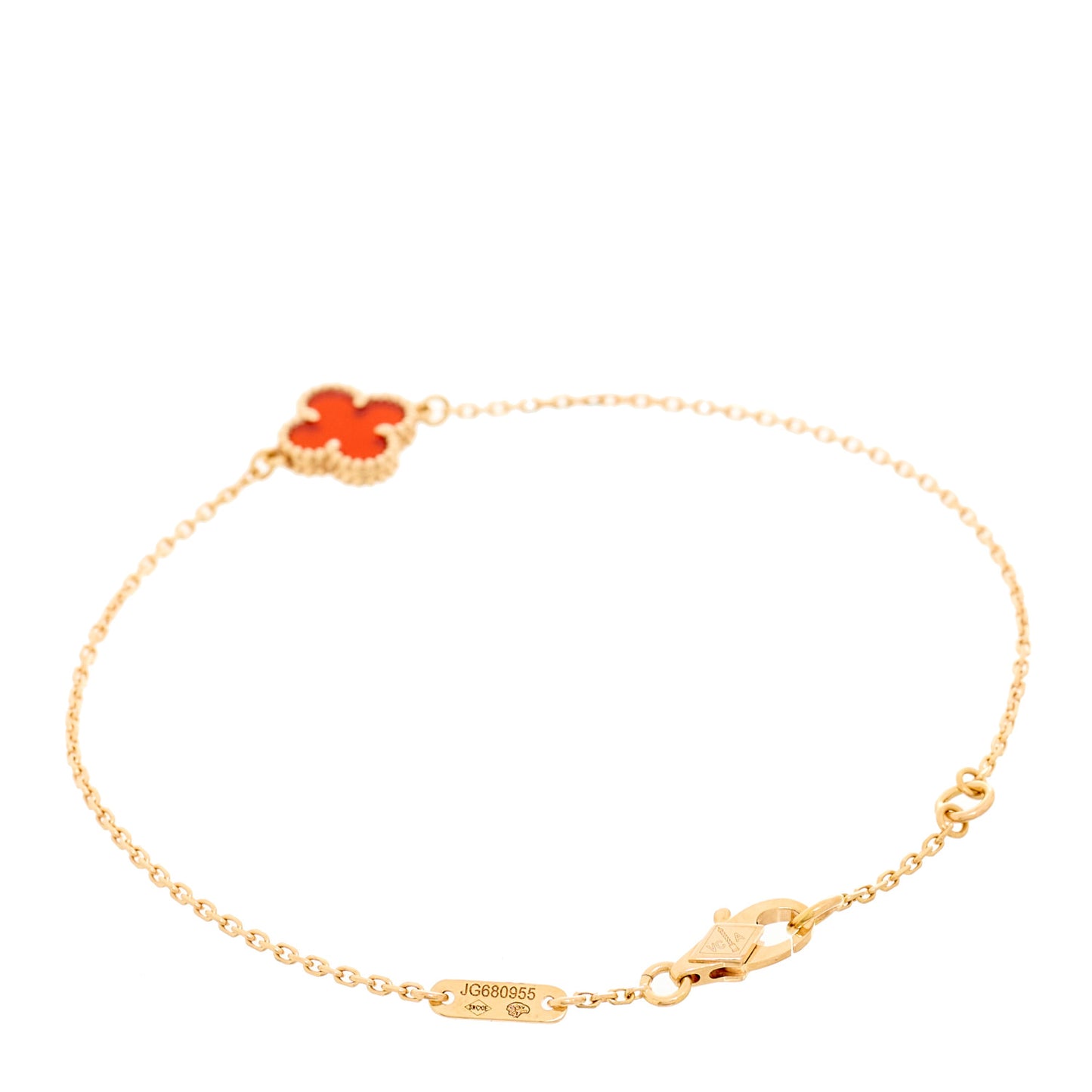 18K Rose Gold Carnelian Sweet Alhambra Bracelet