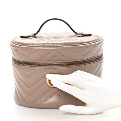 Gucci Calfskin Matelasse GG Marmont Vanity Cosmetic Case Porcelain Rose 2 of 12