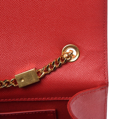 Saint Laurent Grain De Poudre Medium Monogram Kate Satchel Bandana Red 8 of 9