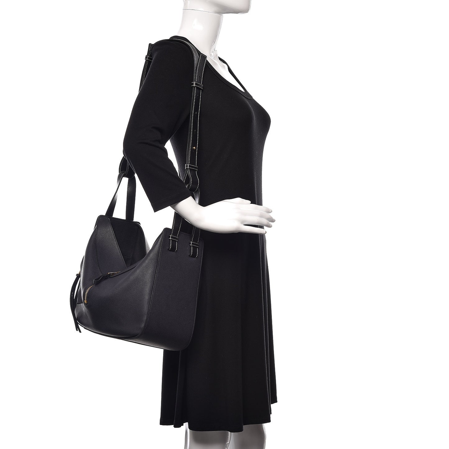 Calfskin Small Hammock Shoulder Bag Midnight Blue Black