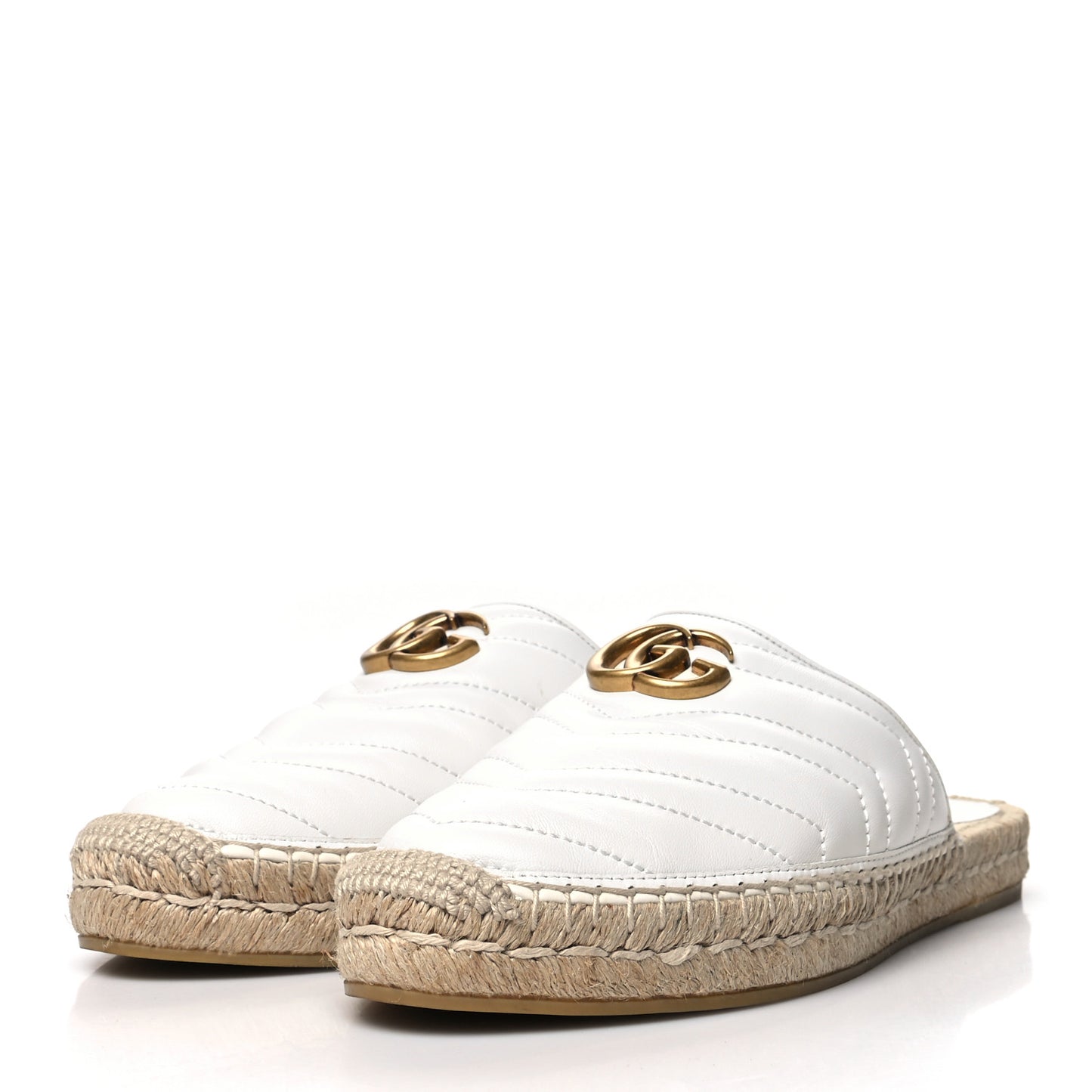 Nappa Matelasse GG Marmont Espadrille Slippers 41 Great White