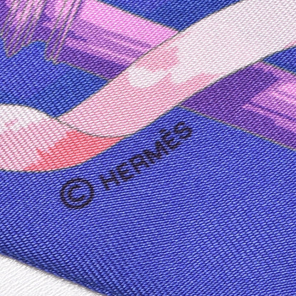 Hermes Silk Ferronnerie Twilly Mauve Rouge Ciel 5 of 5