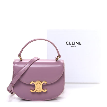 Celine Shiny Calfskin Triomphe Mini Besace Clea Pastel Pink 12 of 12
