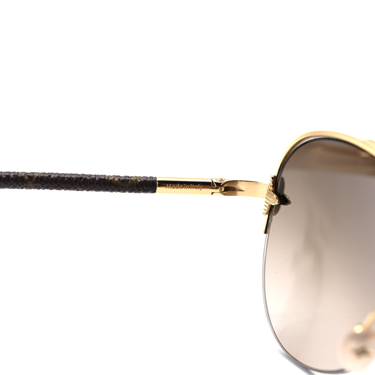 Louis Vuitton Monogram Petite Viola Pilote Aviator Sunglasses Z0571U Brown 6 of 8