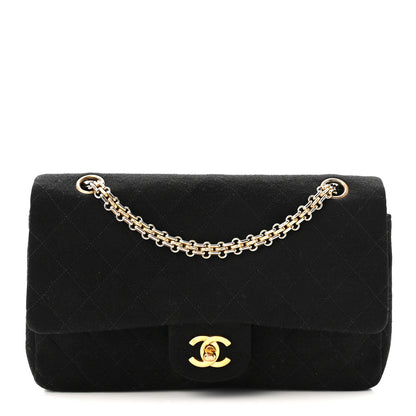 Chanel Jersey Quilted Medium Double Flap Black 1 of 10
