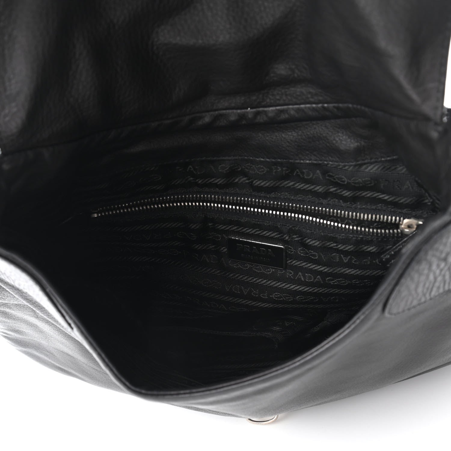Prada Vitello Daino Hobo Flap Black 5 of 9