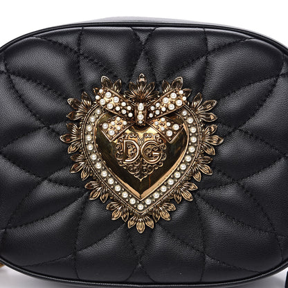 Dolce & Gabbana Smooth Calfskin Mini Devotion Camera Bag Black 7 of 10