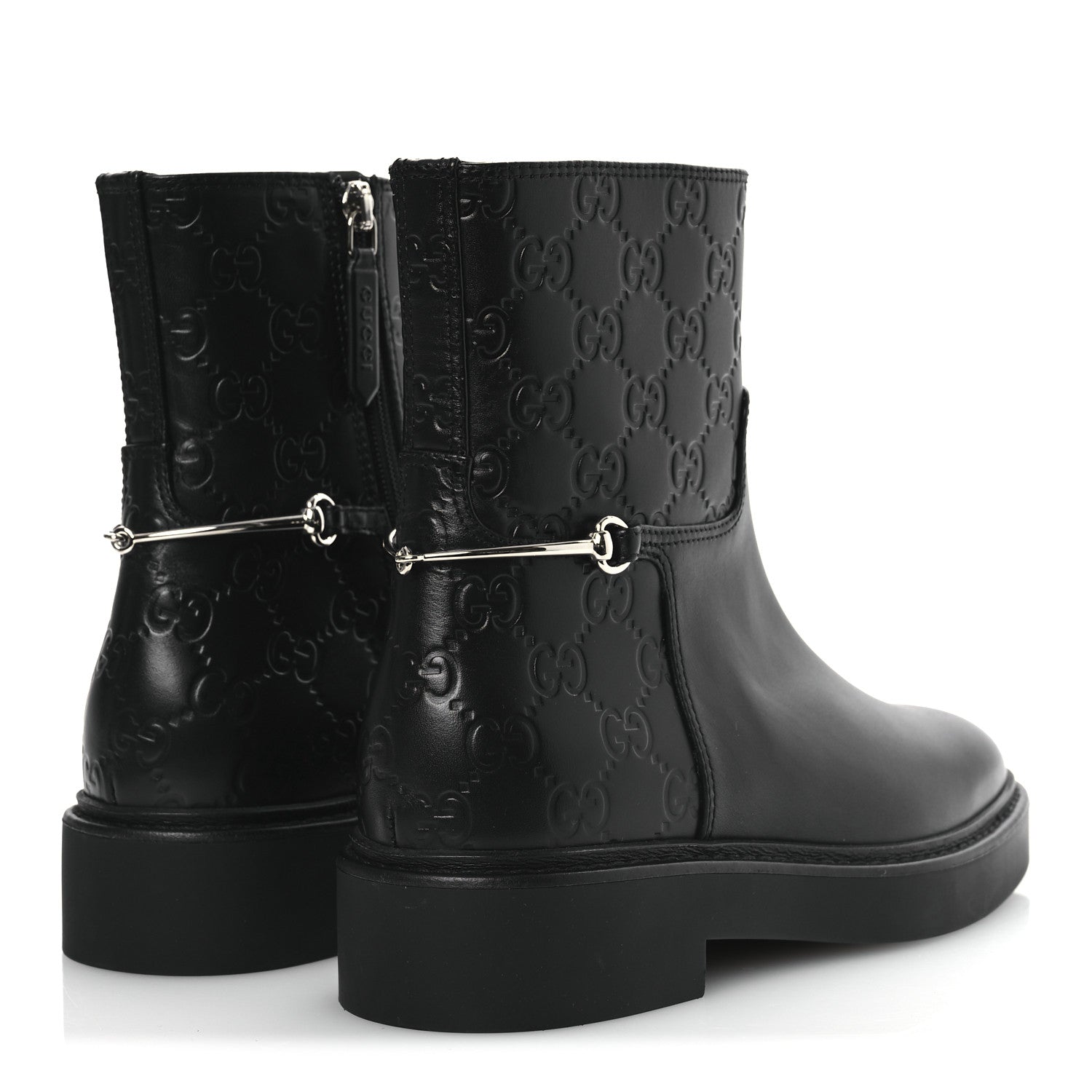 Gucci Guccissima Real Betis Glamour Womens Horsebit Ankle Boots 36.5 Black 5 of 11