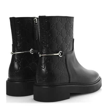 Gucci Guccissima Real Betis Glamour Womens Horsebit Ankle Boots 36.5 Black 5 of 11