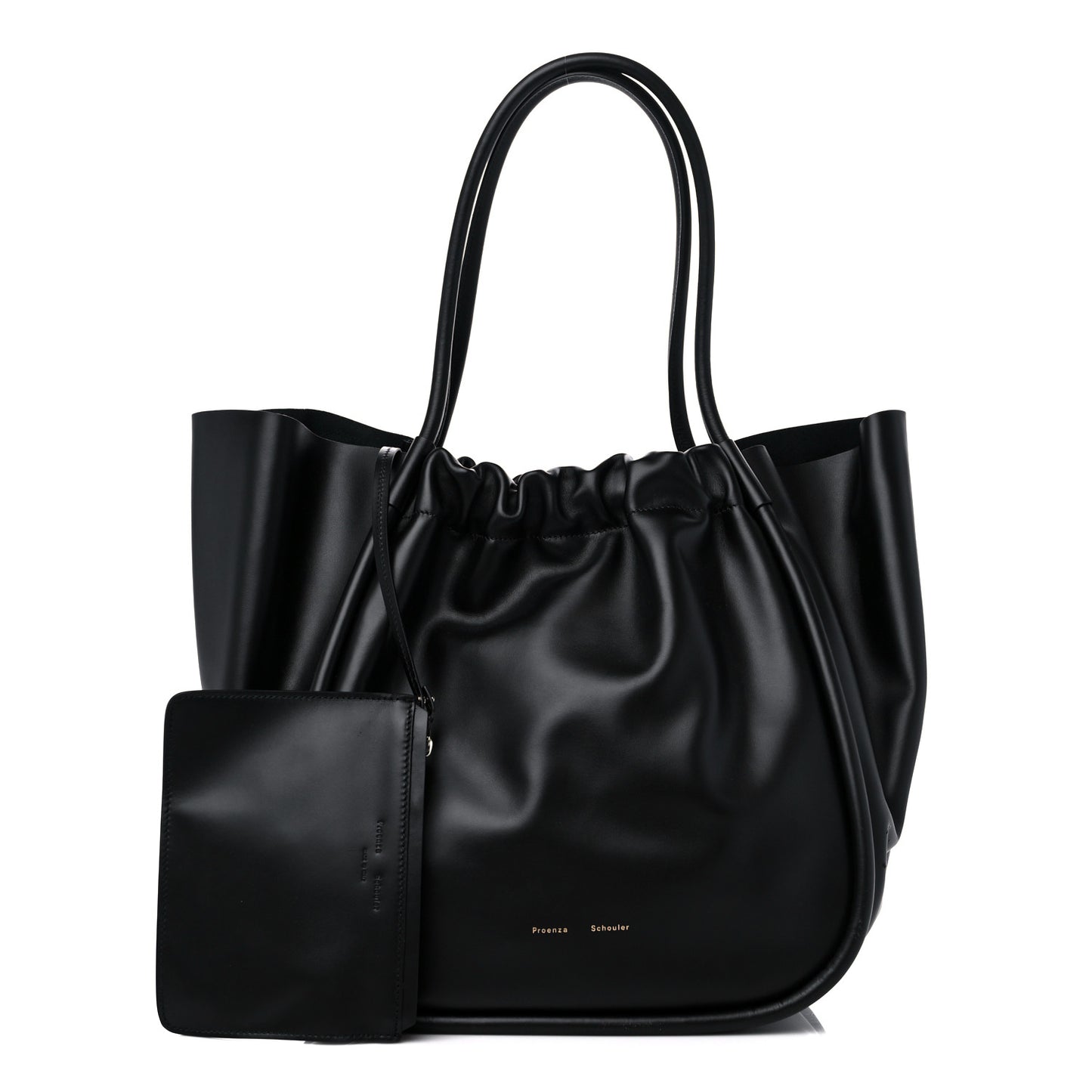 Calfskin XL Ruched Tote Black