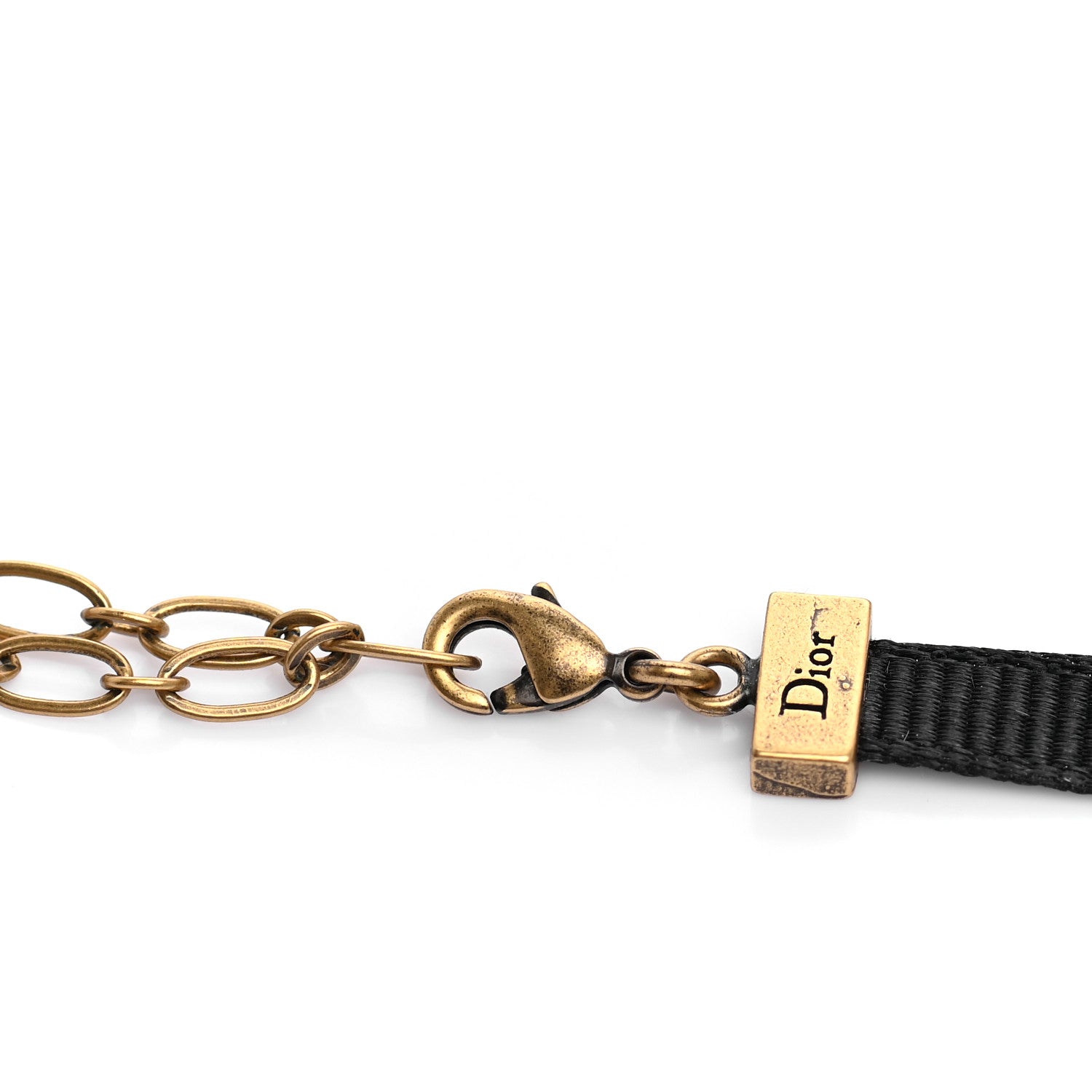 Christian Dior Grosgrain Ribbon J'Adior Logo Choker Necklace Black 6 of 7