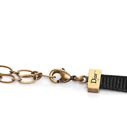 Christian Dior Grosgrain Ribbon J'Adior Logo Choker Necklace Black 6 of 7