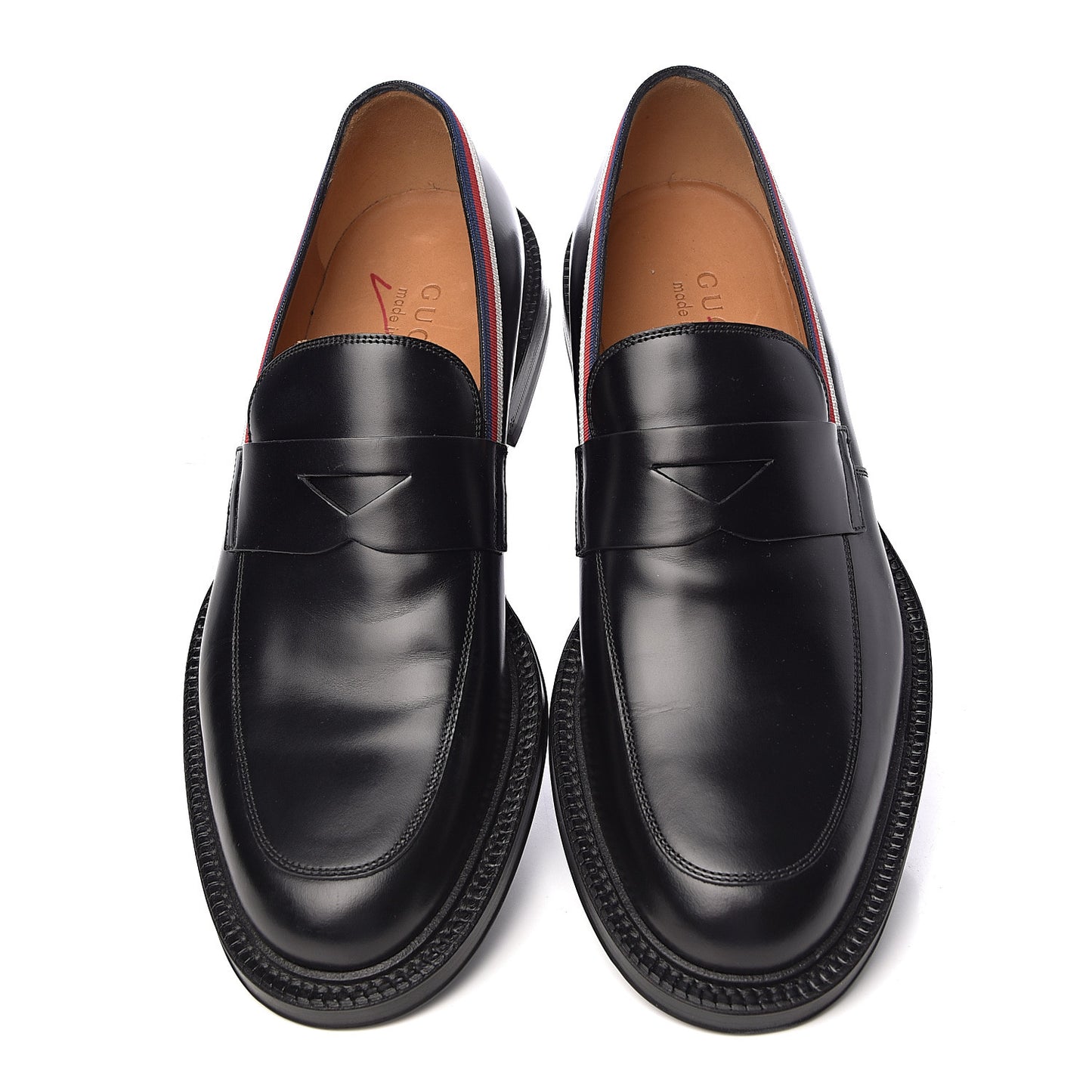 Calfskin Mens Web Sylvie Loafers 8 Black