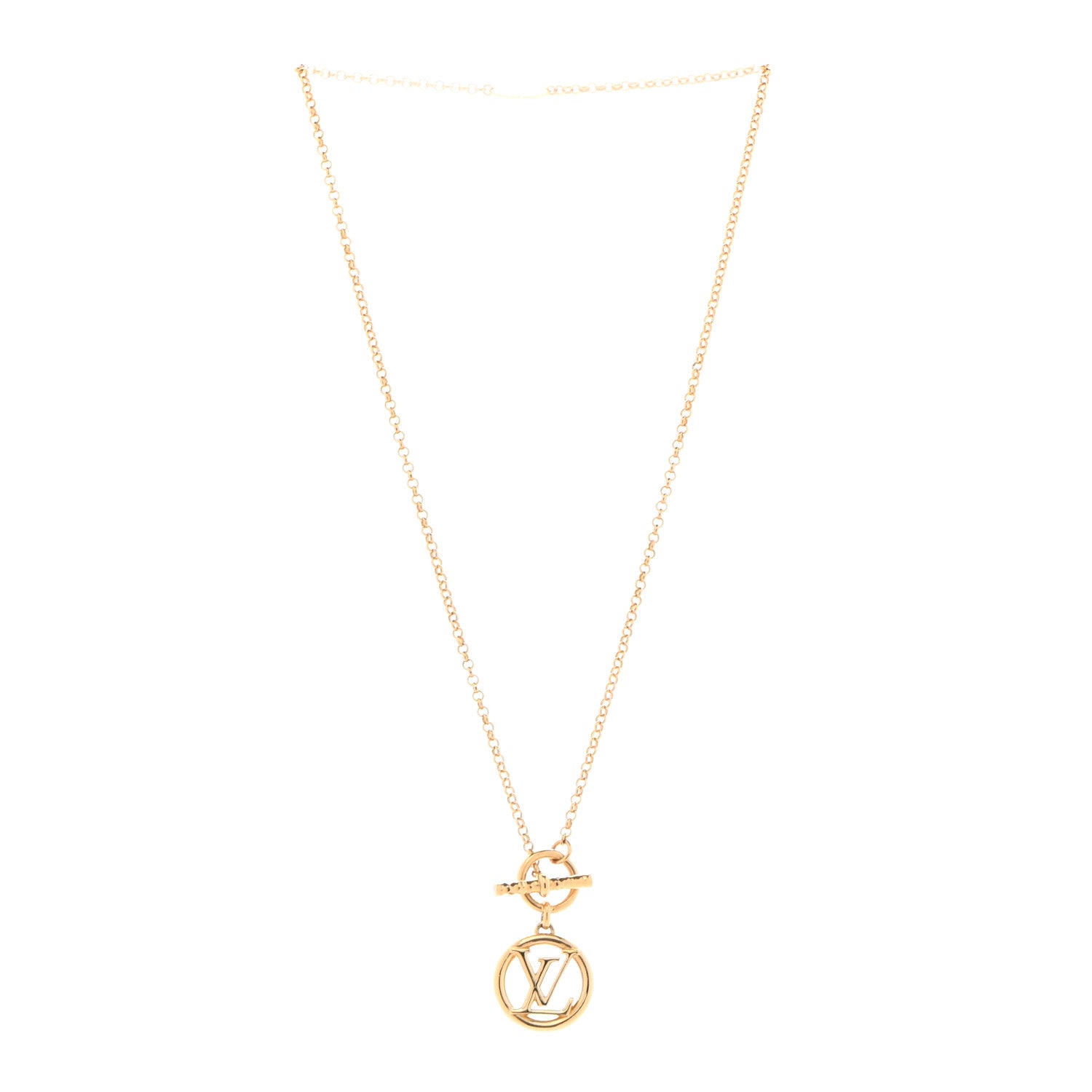 Louis Vuitton Metal Baby Louise Necklace Gold 3 of 7