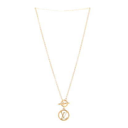 Louis Vuitton Metal Baby Louise Necklace Gold 3 of 7