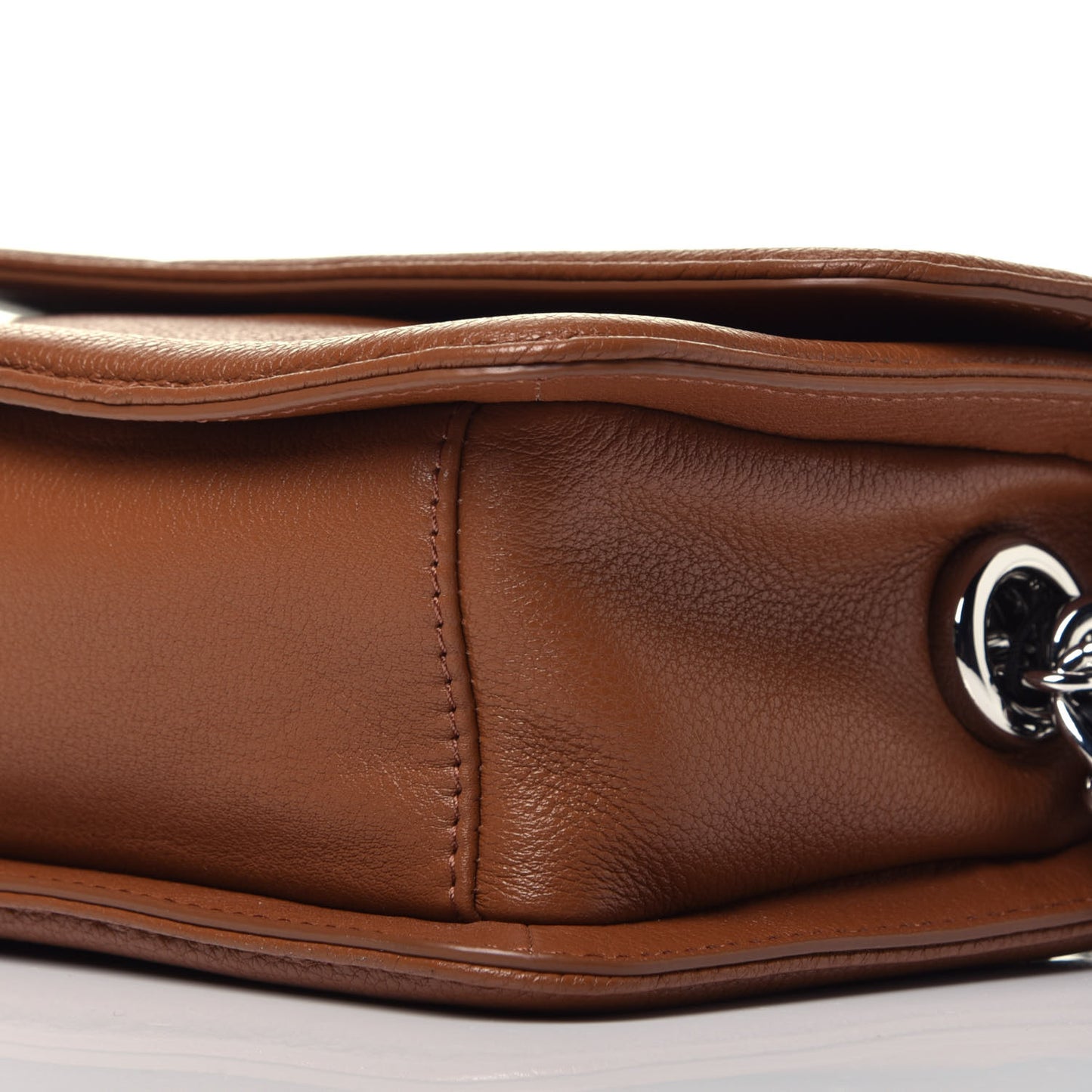 Calfskin Mini Cushion Bag Brown