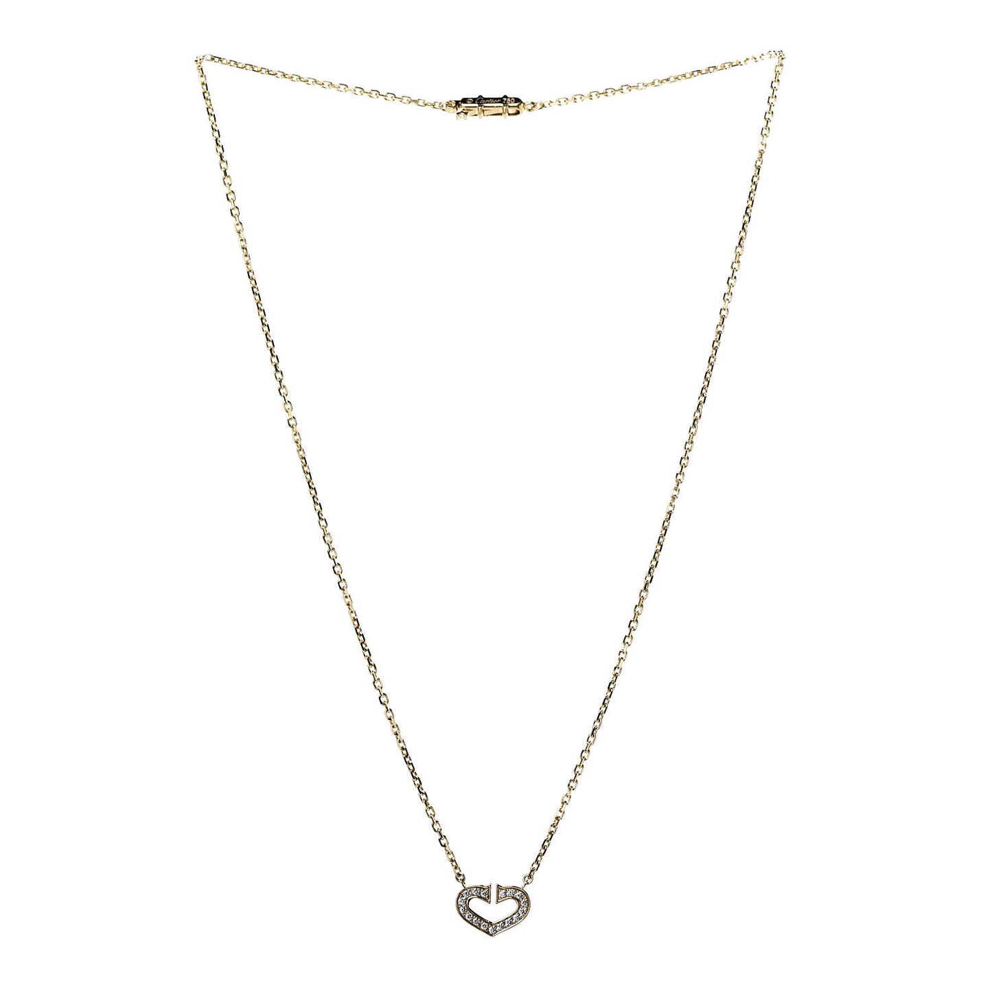 18K Yellow Gold Diamond Hearts And Symbols Pendant Necklace