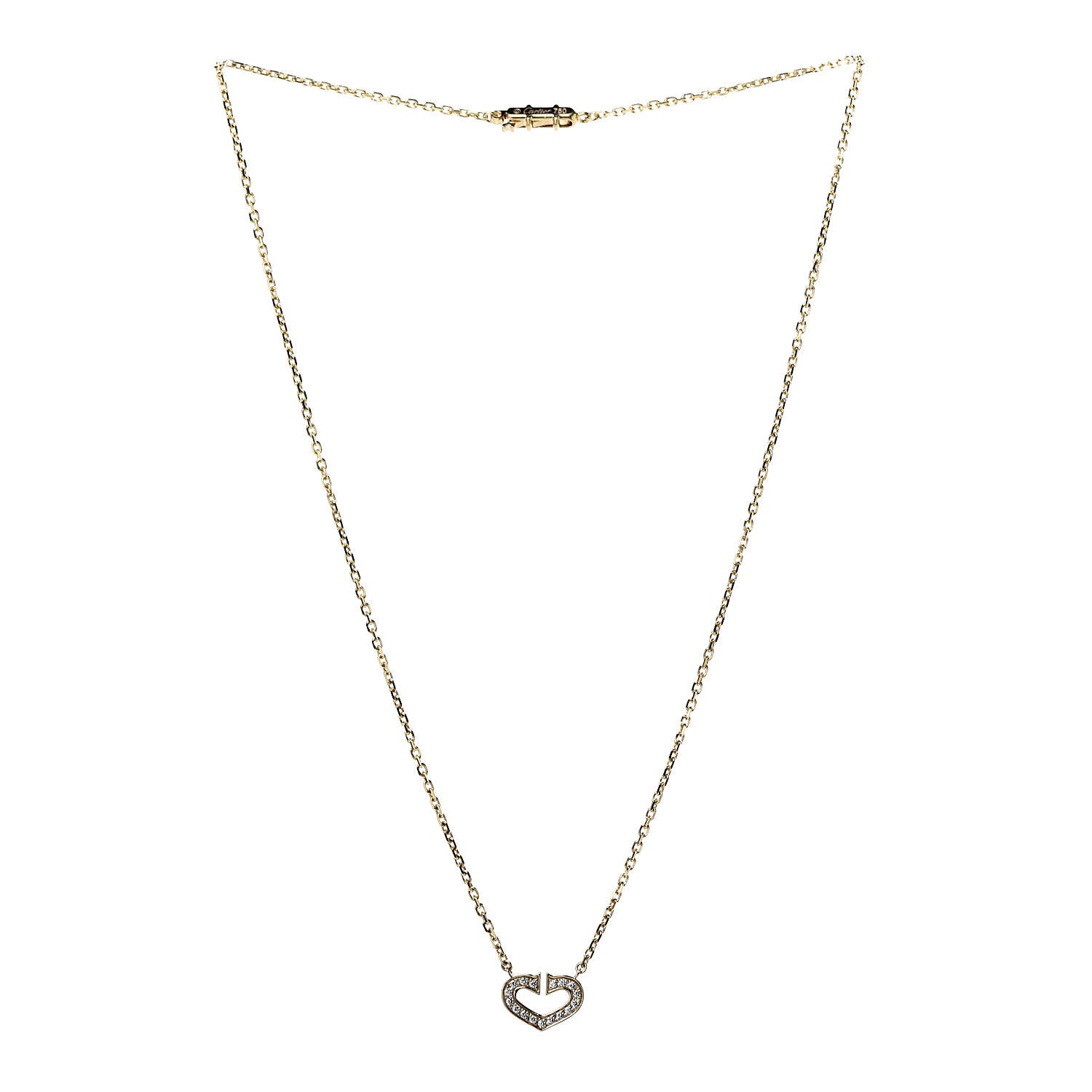 Cartier 18K Yellow Gold Diamond Hearts And Symbols Pendant Necklace 3 of 7