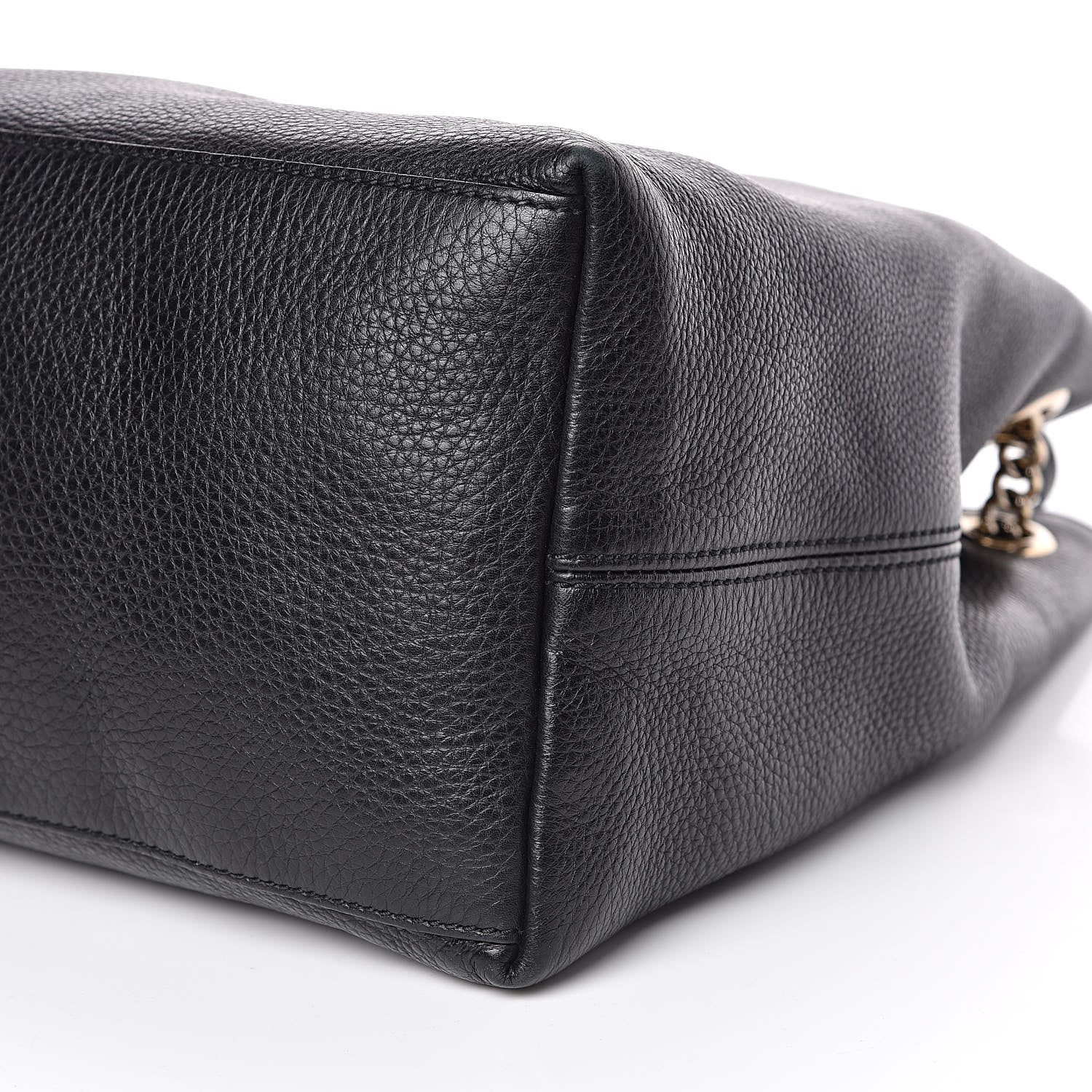 Gucci Pebbled Calfskin Large Soho Chain Shoulder Bag Black 9 of 10