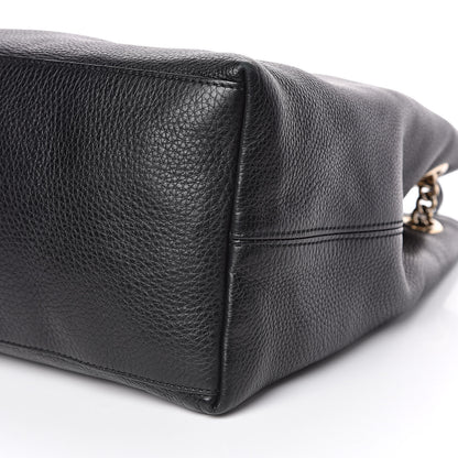 Gucci Pebbled Calfskin Large Soho Chain Shoulder Bag Black 9 of 10