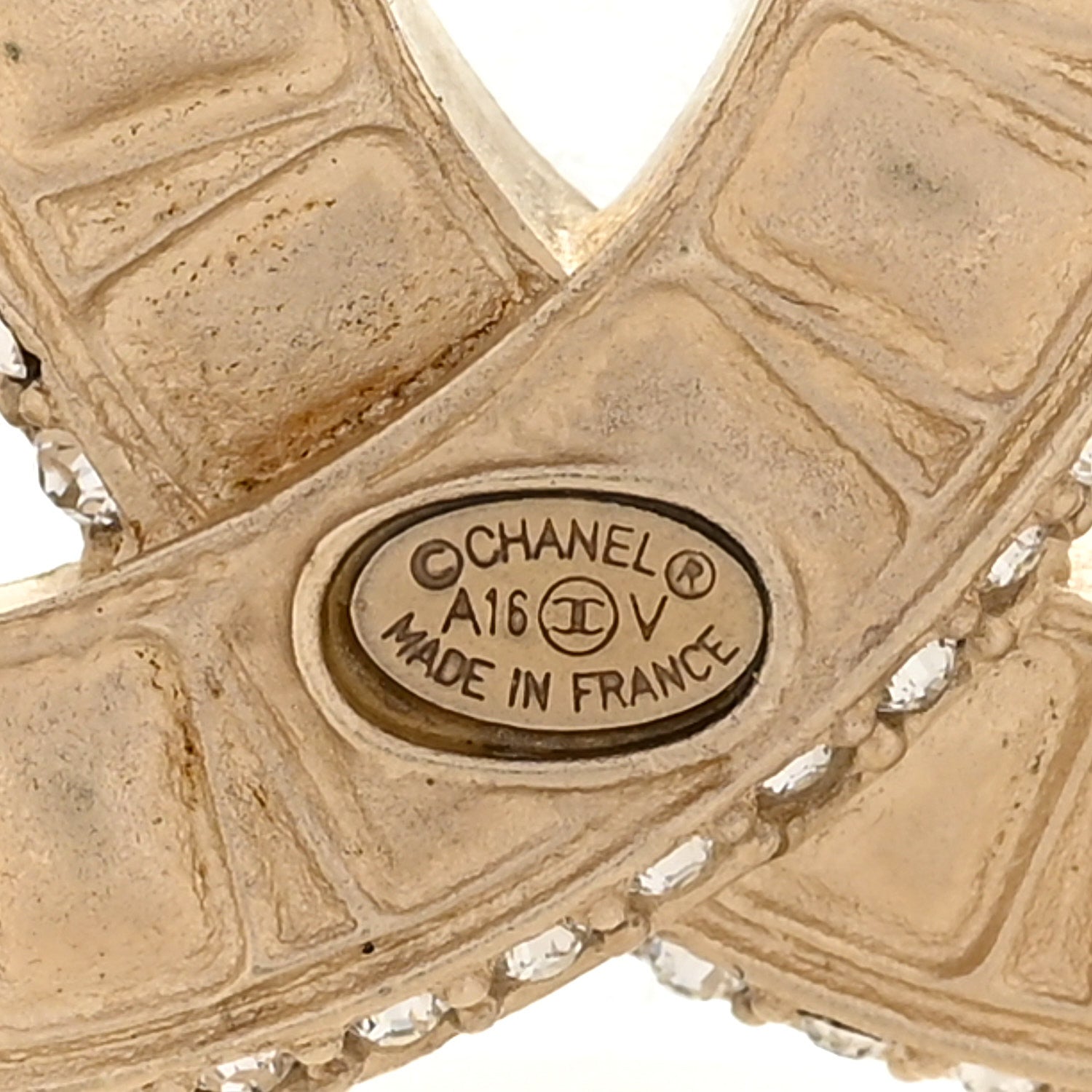Chanel Baguette Crystal CC Brooch Gold 3 of 5