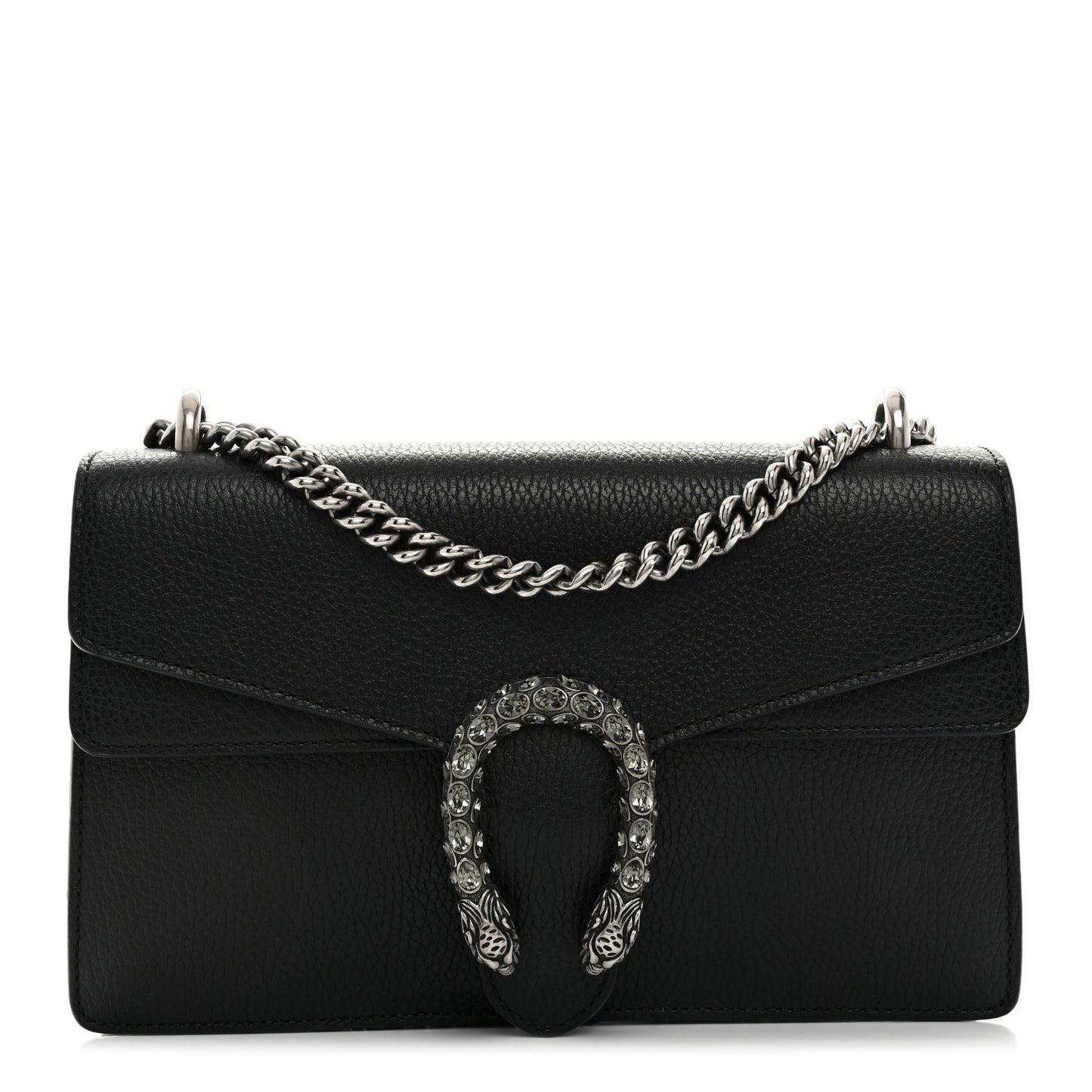 Pebbled Calfskin Small Dionysus Shoulder Bag Black