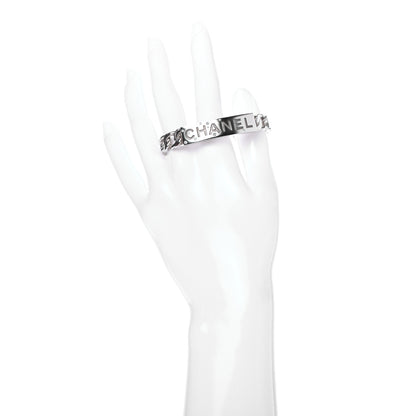 Chanel Metal Crystal Chain Cuff Silver 2 of 5