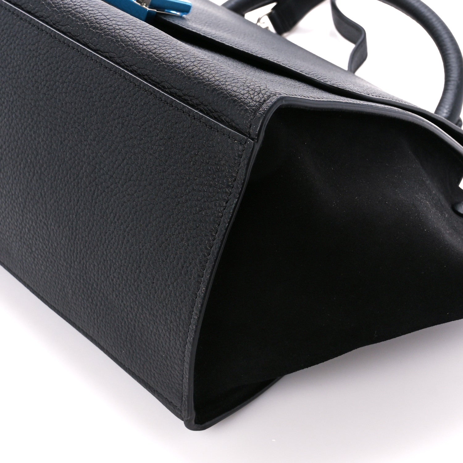 Celine Drummed Calfskin Suede Small Trapeze Black 9 of 9
