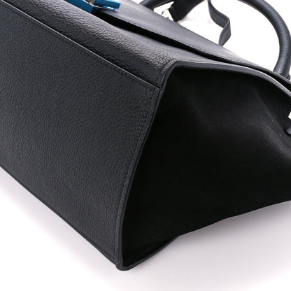 Celine Drummed Calfskin Suede Small Trapeze Black 9 of 9