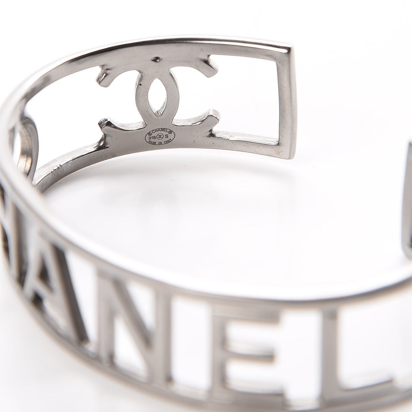 Metal Logo Cuff Silver