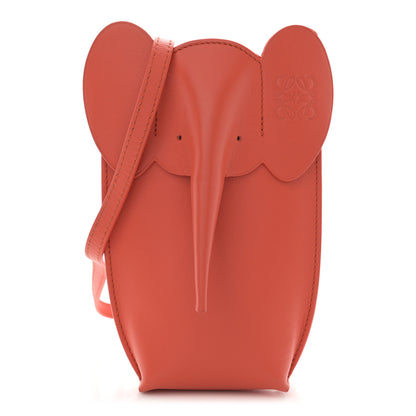 Loewe Calfskin Elephant Pouch Crossbody Bag Vermillion 1 of 10