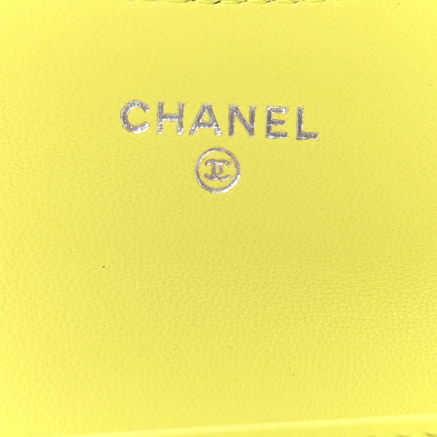 Lambskin Quilted Flap Card Holder Wallet Yellow
