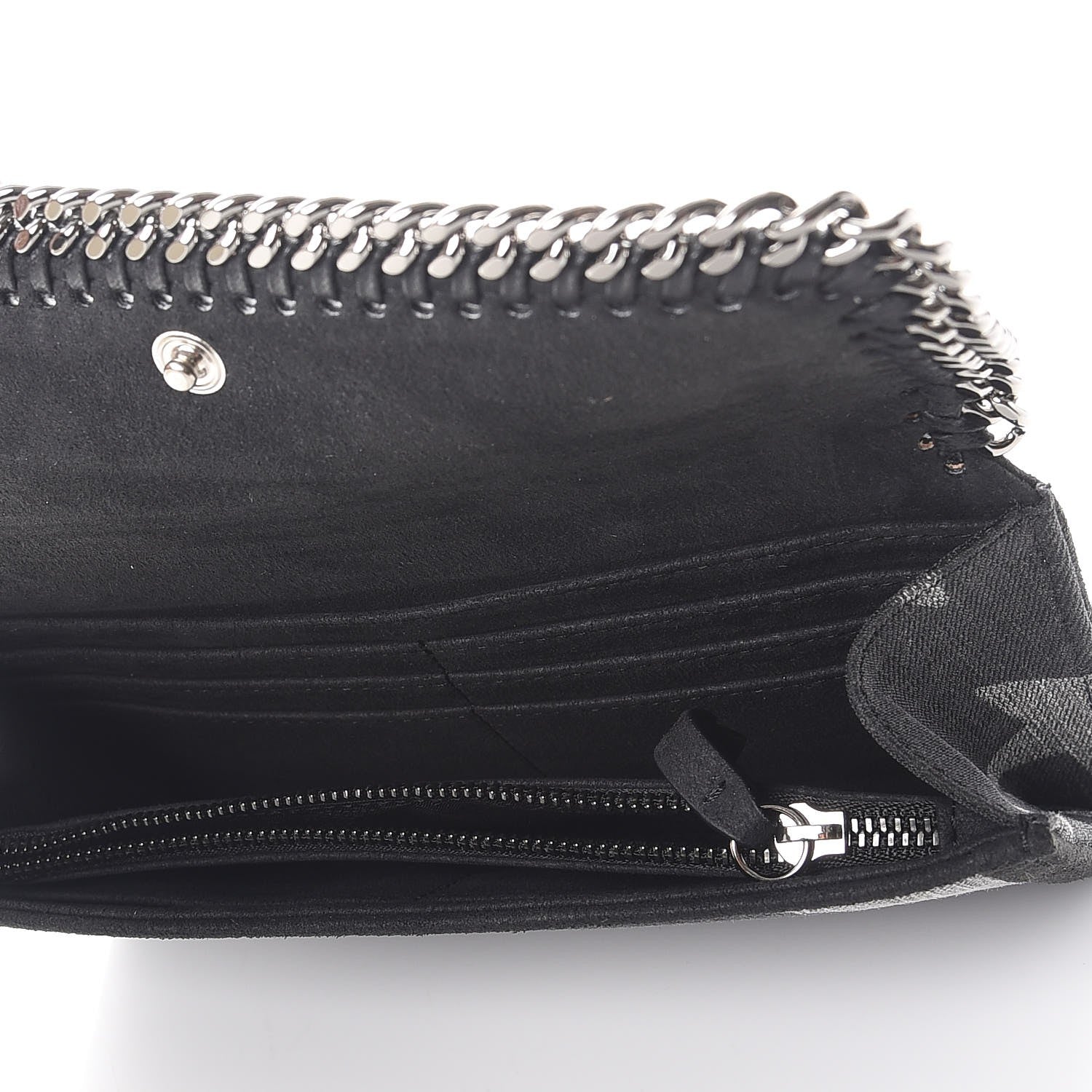 Stella McCartney Denim Star Print Falabella Continental Flap Wallet Black 5 of 8