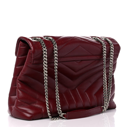 Saint Laurent Calfskin Y Quilted Monogram Medium Loulou Chain Satchel Palissandre 3 of 14