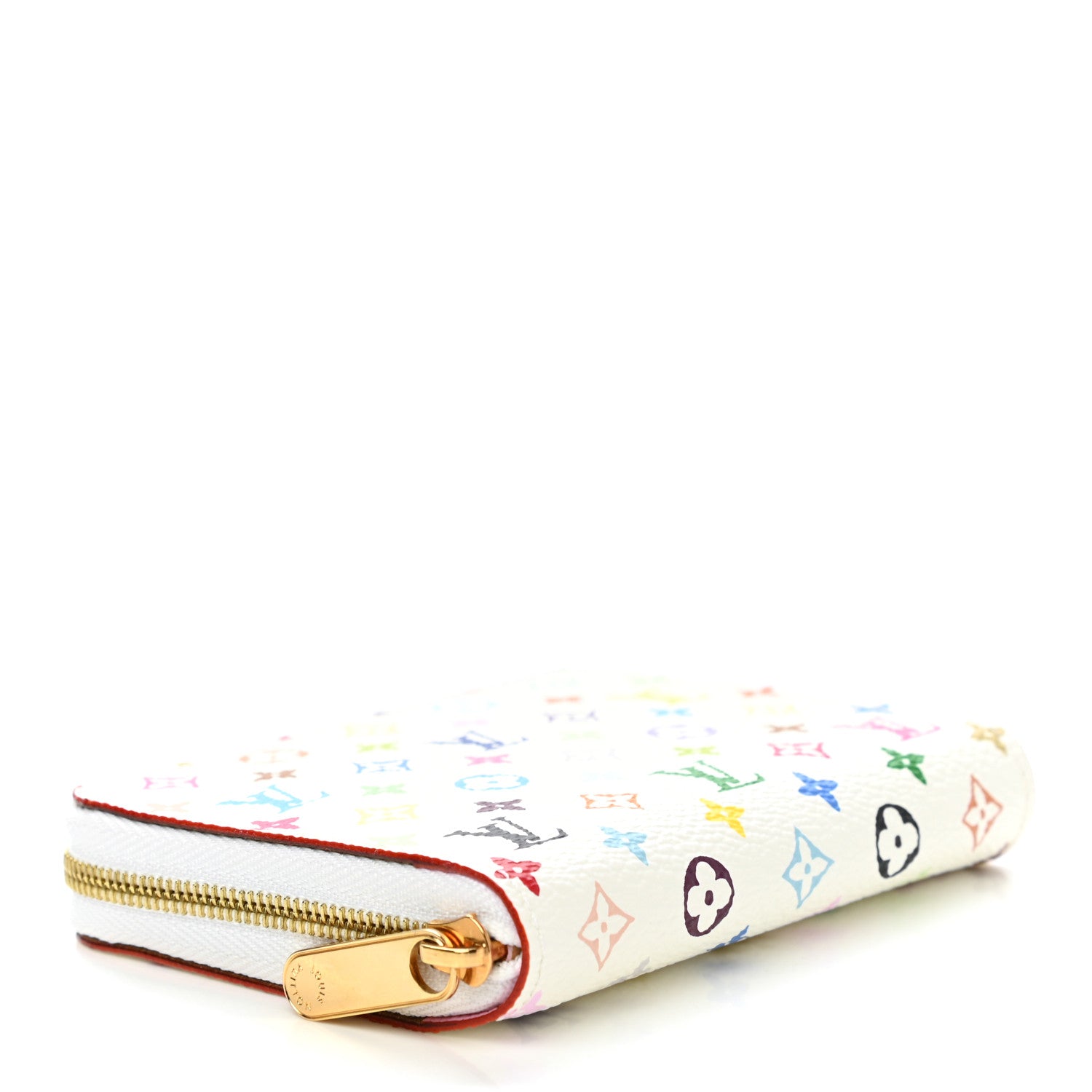 Louis Vuitton Monogram Multicolor Zippy Coin Purse Wallet White Litchi 4 of 7