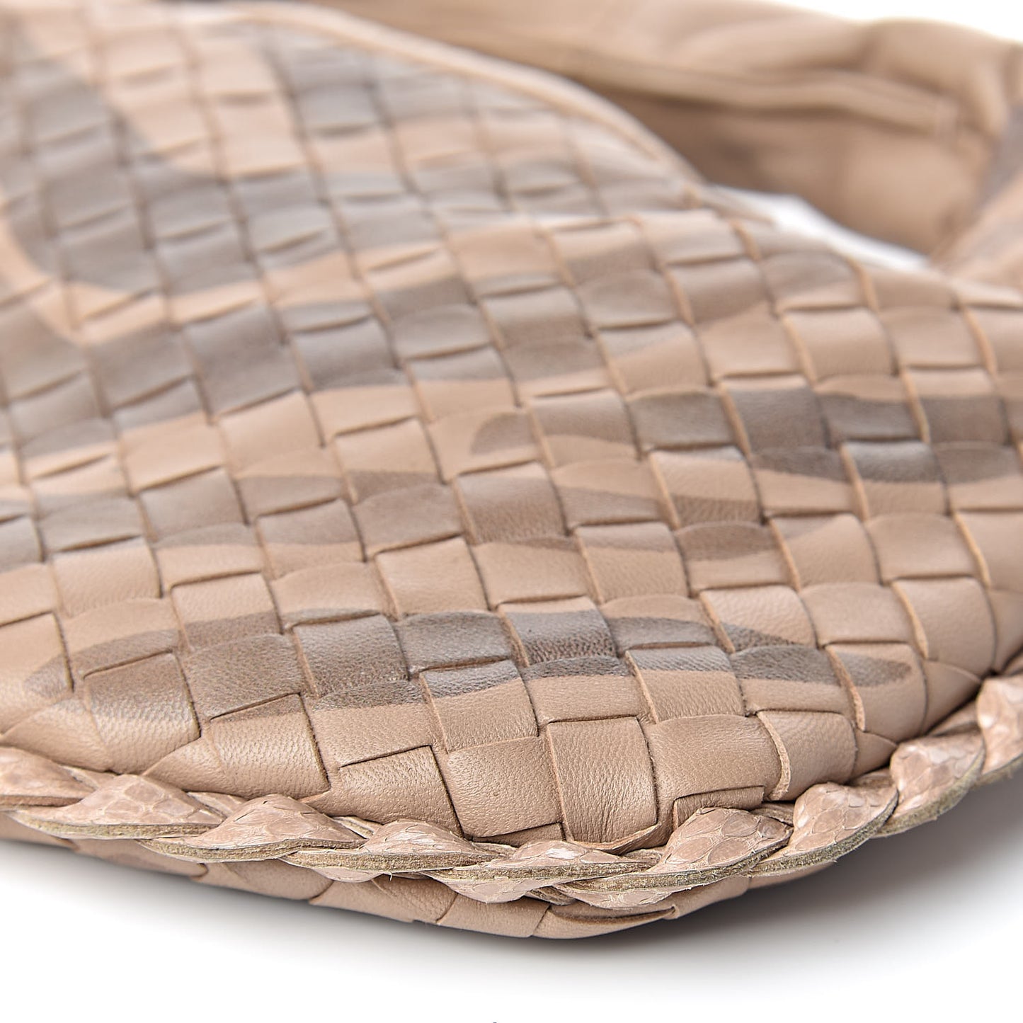 Nappa Snakeskin Intrecciato Mini Veneta Tiger Print Hobo Maple
